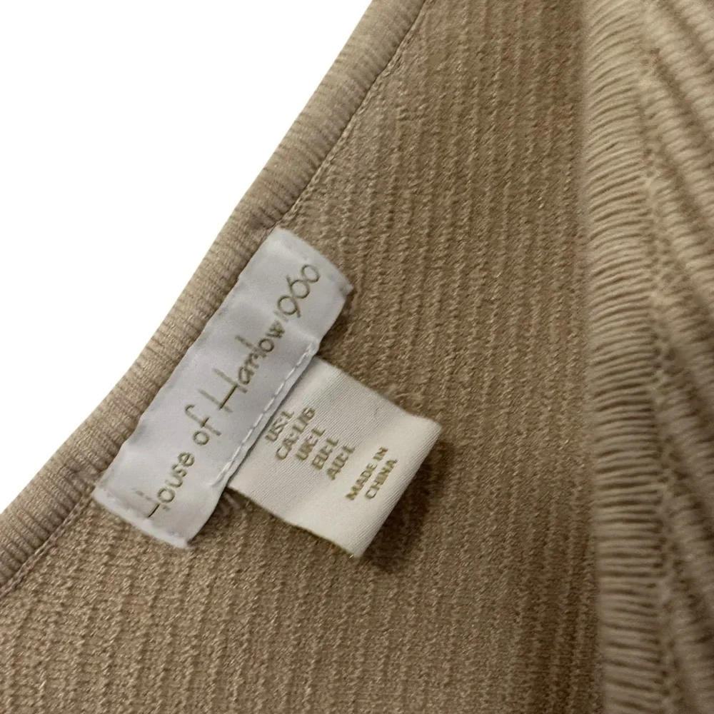 House Of Harlow 1960 Women Ribbed Double V Sculpt Tank Top Sz Large Tan - Picture 4 of 4